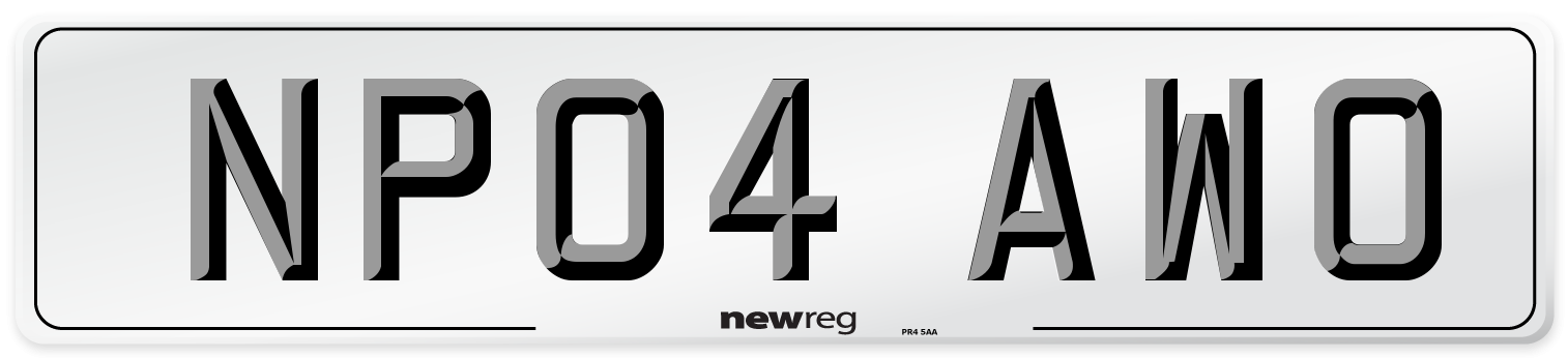 NP04 AWO Number Plate from New Reg